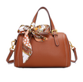 Leather Boston Bag - Vintage Crossbody Handbag