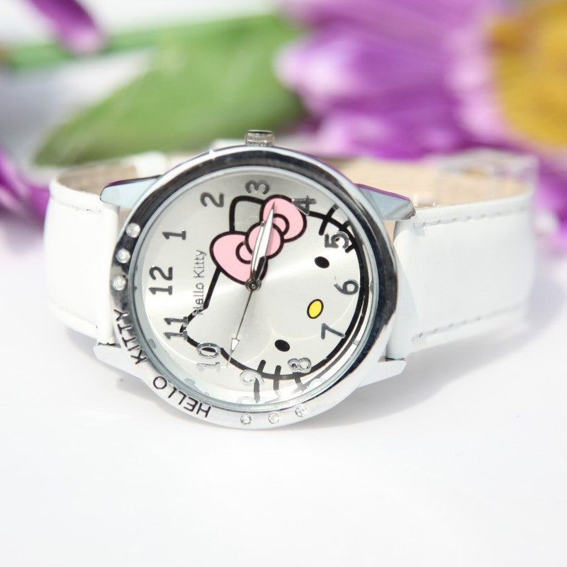 Kids' Hello Kitty Quartz Watch with Leather Strap