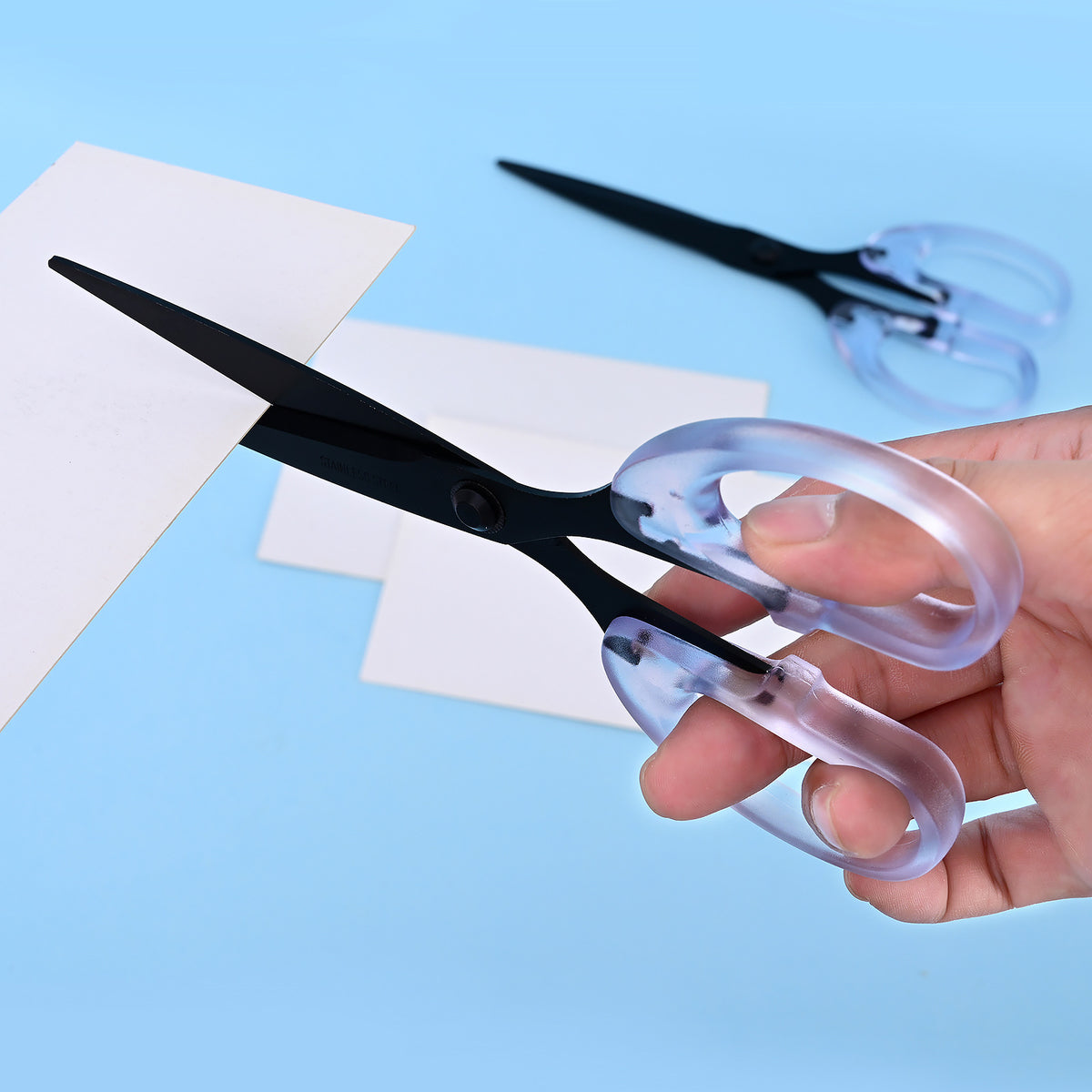 Large Household Scissors with Transparent Handle
