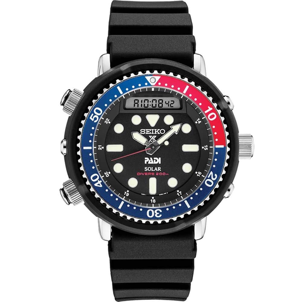 Seiko Men Prospex - Solar Tuna PADI Dive Watch Analog/Digital