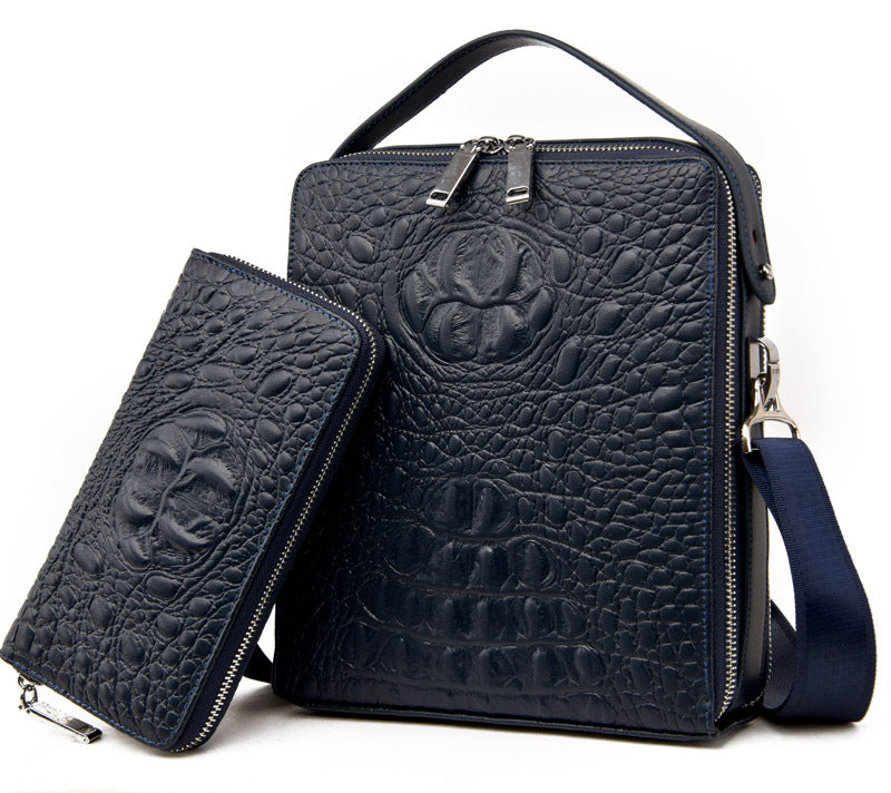Genuine Leather Crocodile Pattern Handbag