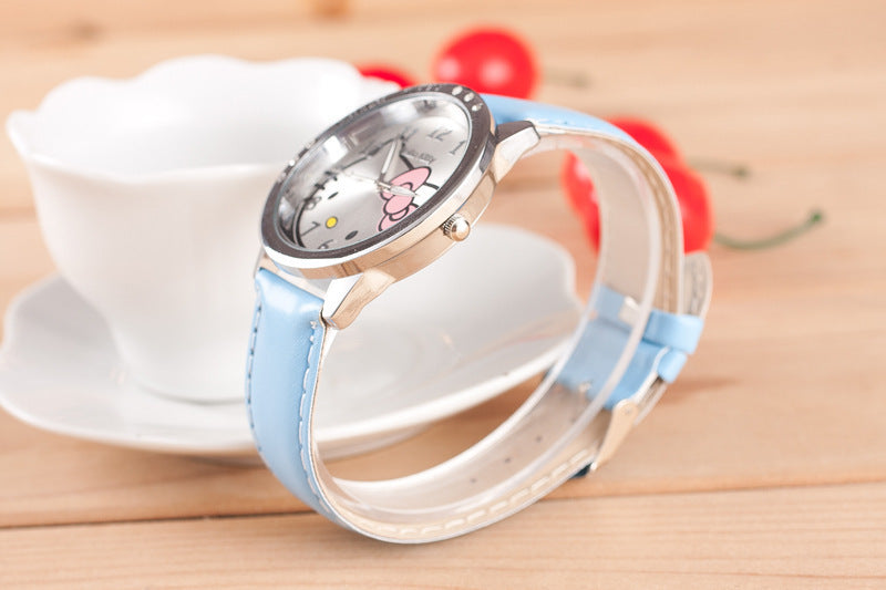 Kids' Hello Kitty Quartz Watch with Leather Strap