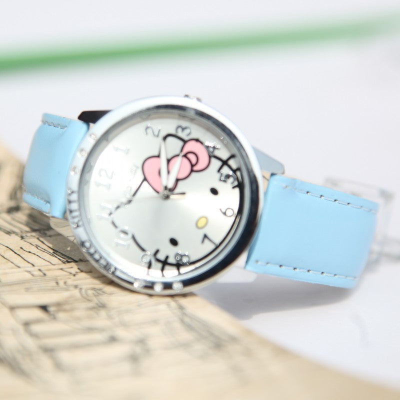 Kids' Hello Kitty Quartz Watch with Leather Strap