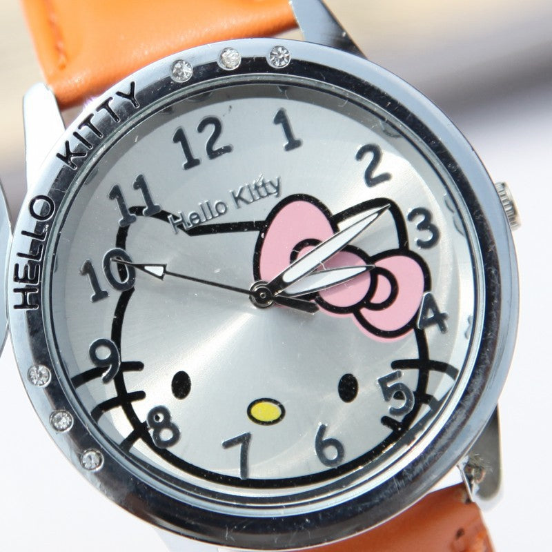 Kids' Hello Kitty Quartz Watch with Leather Strap