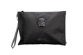 Versace Large Black Nylon Medusa Convertible Pouch Clutch