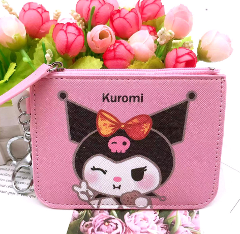 Sanrio Hello Kitty My Melody Leather Wallet Keychain (One)