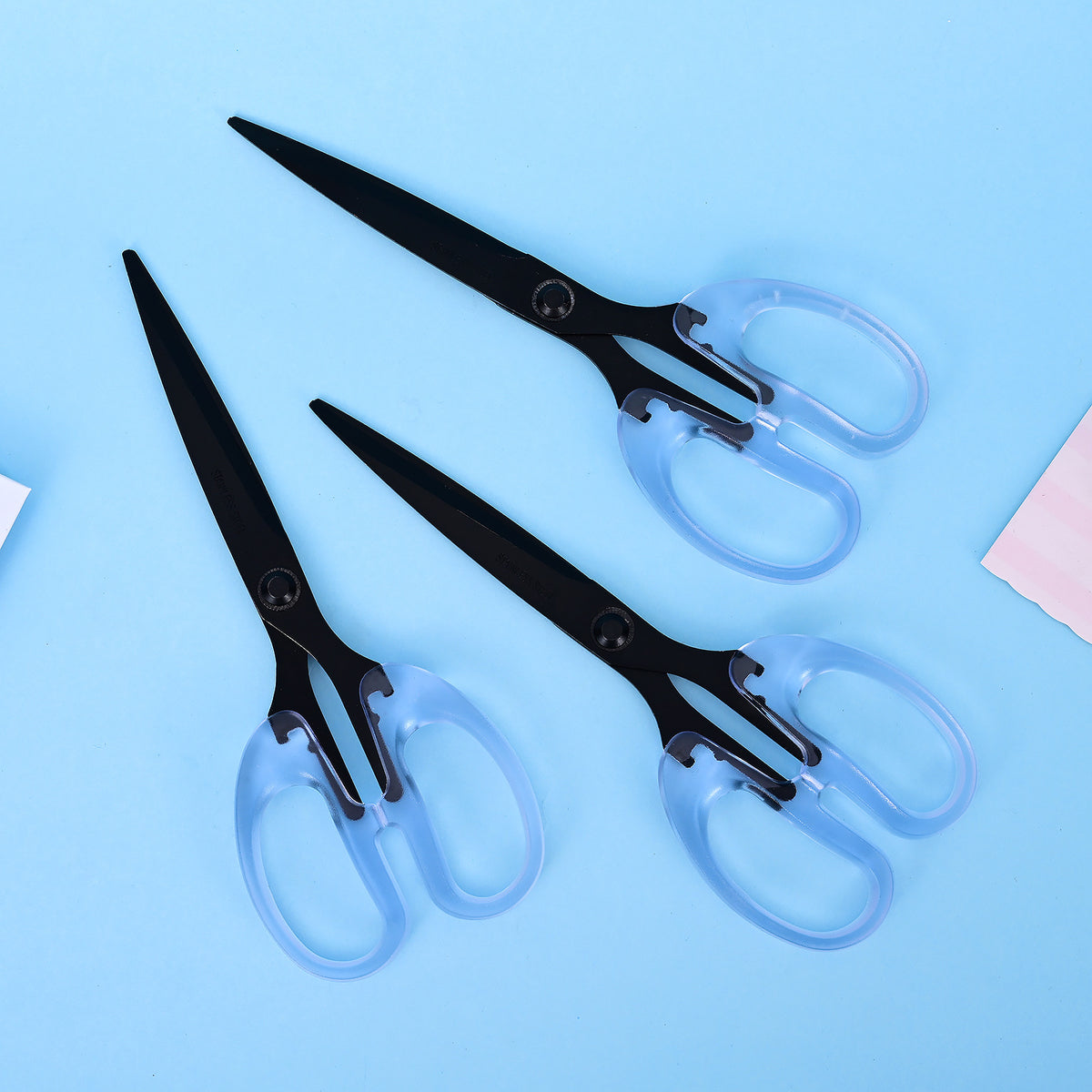 Large Household Scissors with Transparent Handle
