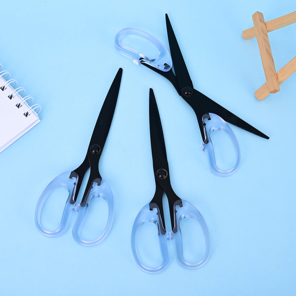 Large Household Scissors with Transparent Handle