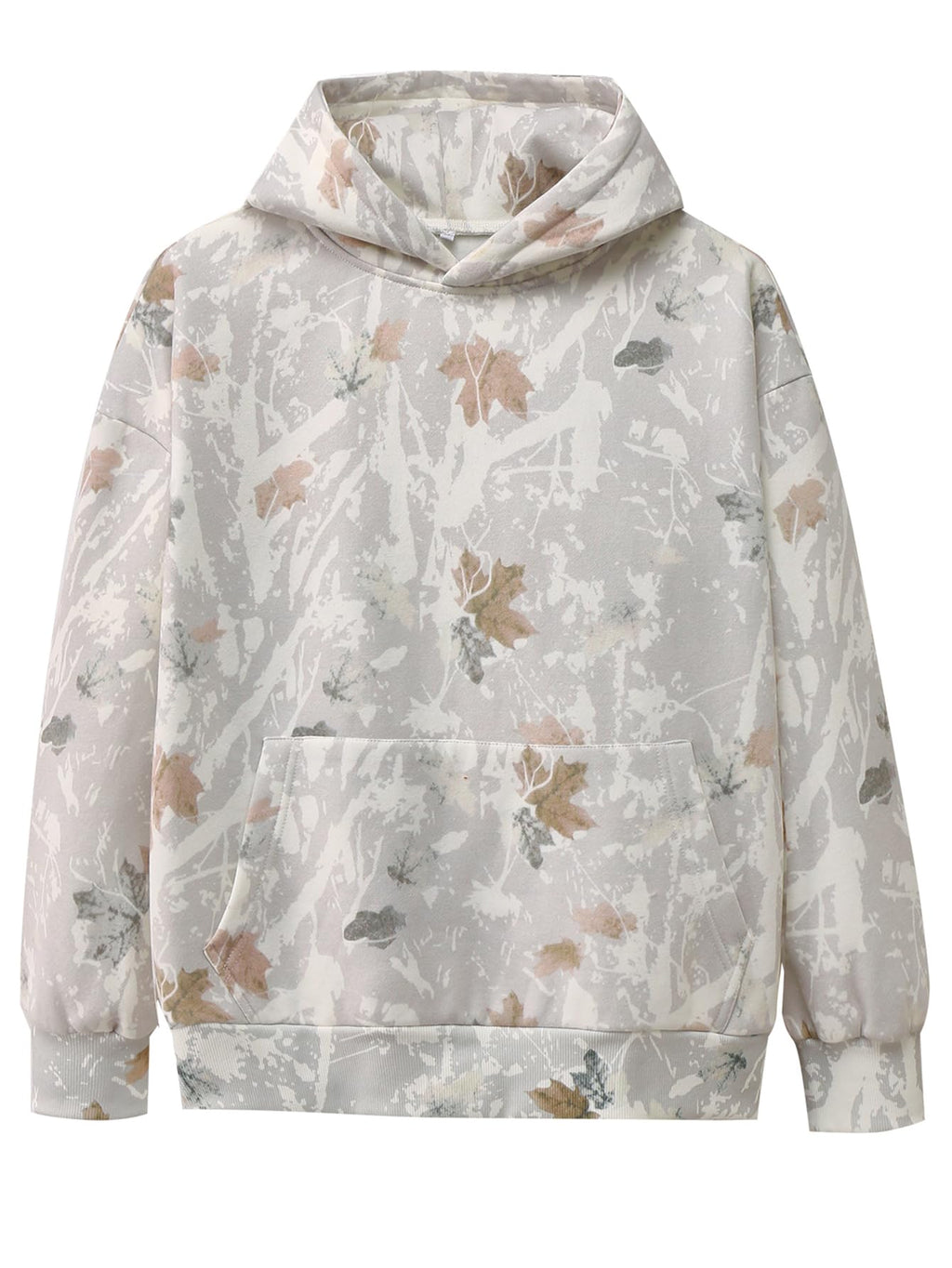 Ogfao Womens Camo Maple Leaf Hoodie Oversized Lightweight Printed Fleece Hooded Sweatshirt with Pocket