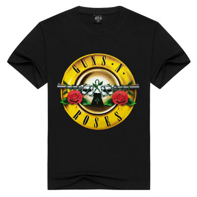 Creative Short Sleeve Men's T-Shirt - Guns N' Roses Design