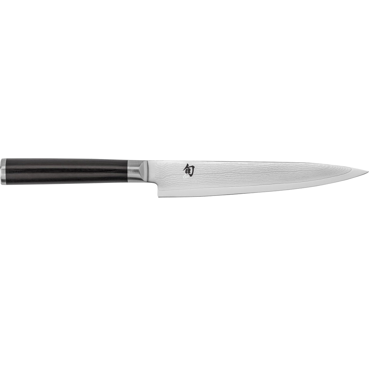 Shun Classic 6" Utility Knife Handcrafted Japanese Kitchen Knife VG-MAX Core with Damascus Stainless Steel Cladding Pakkawood Handle Precision and Sharpness for Professional and Home Chefs
